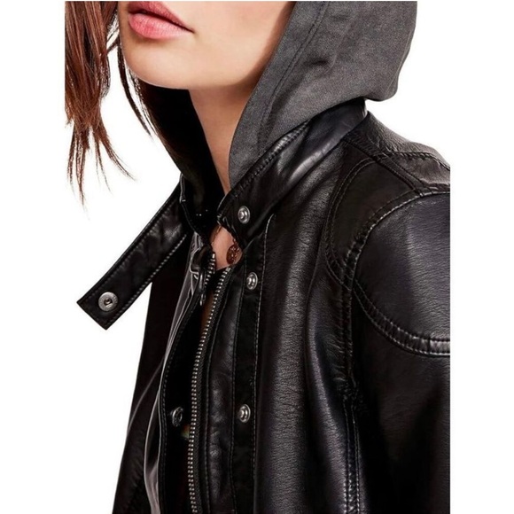Free People Dawn Vegan Faux Leather Jacket - Picture 4 of 16